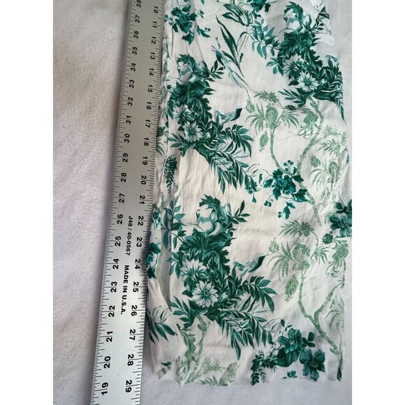 Anthropologie Ett:Twa Womens Christina Wide Leg Pants Size 2 Green White Casual - Picture 8 of 11